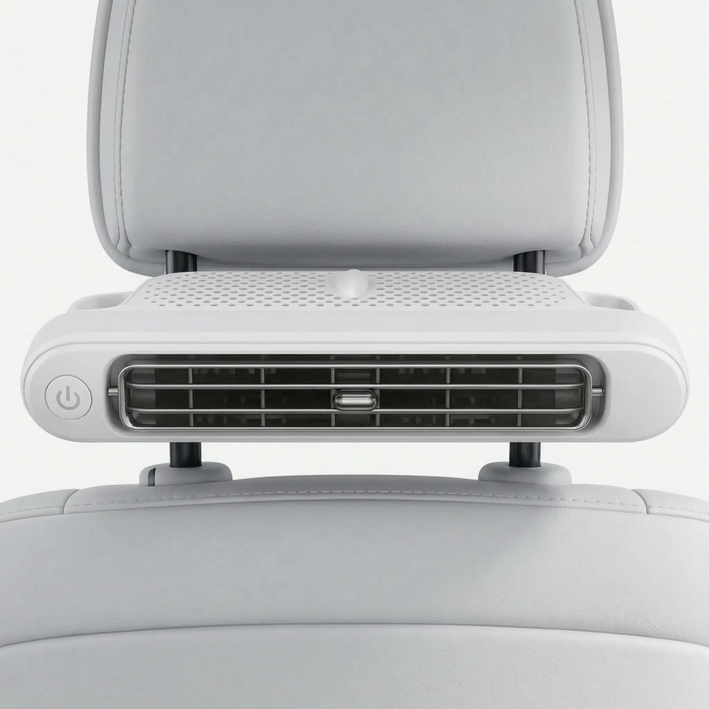 Adjustable Car Headrest Cooling Fan with Frigid Air Technology