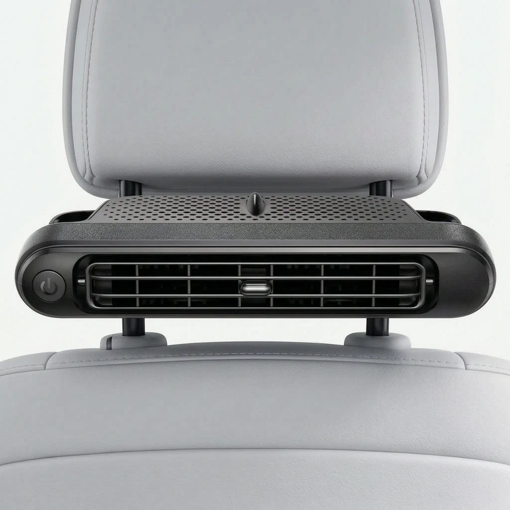 Adjustable Car Headrest Cooling Fan with Frigid Air Technology