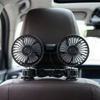Dual Head Car Cooling Fan Portable Air Circulator for Vehicle Use