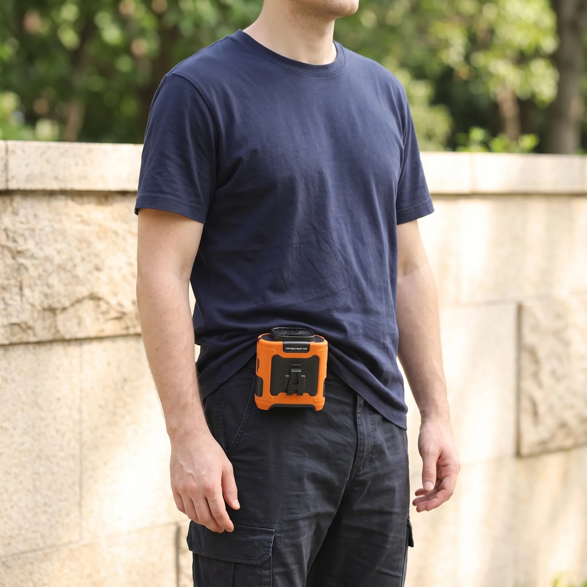 Rugged Wearable Waist Fan Portable Cooling Device for Outdoor Activities