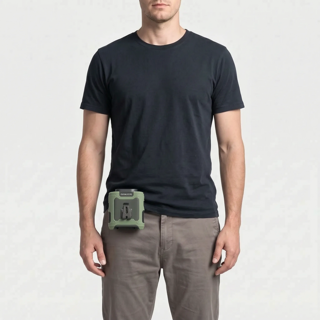 Rugged Wearable Waist Fan Portable Cooling Device for Outdoor Activities