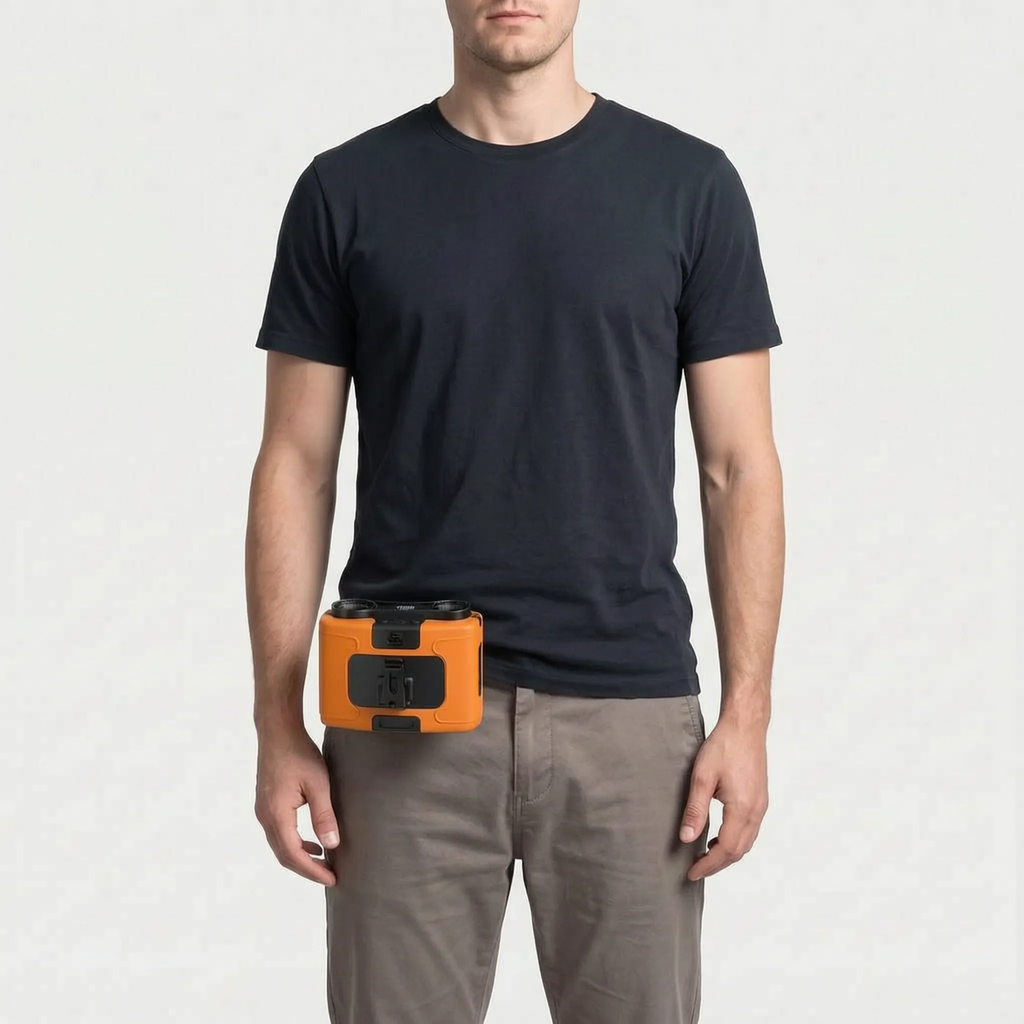 Rugged Wearable Waist Fan Portable Cooling Device for Outdoor Activities