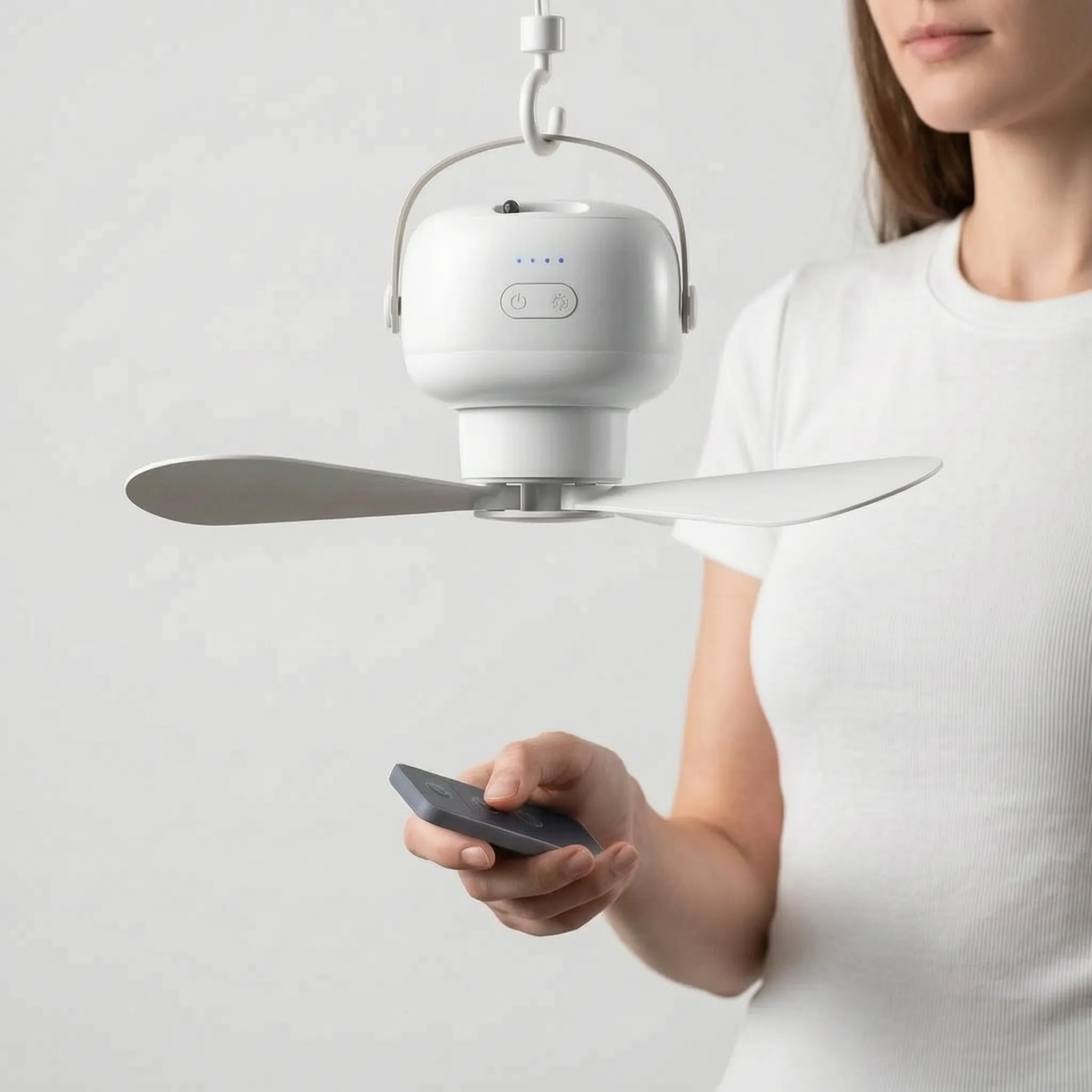 Portable Hanging Camping Fan for Outdoor Use Rechargeable and Lightweight
