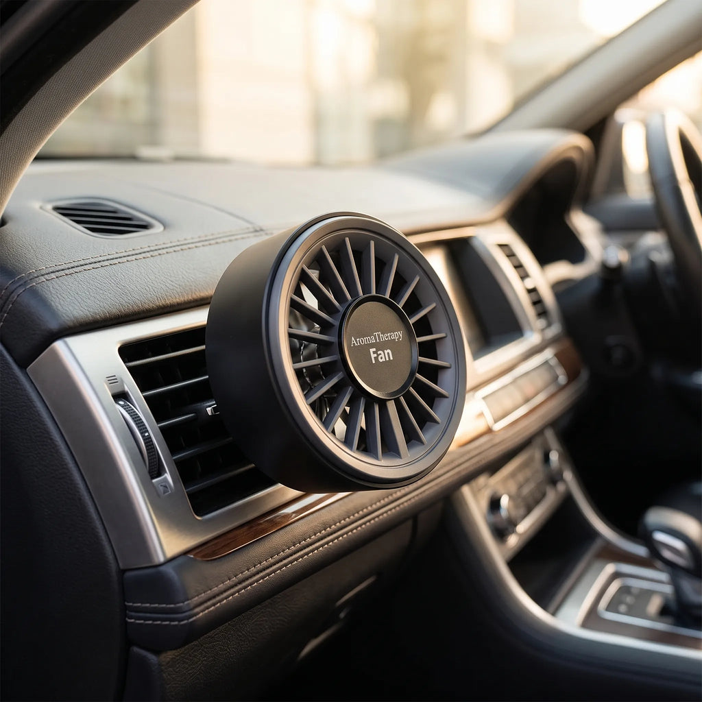 Compact Dashboard Air Outlet Fan with Scent Diffuser for Car Aromatherapy