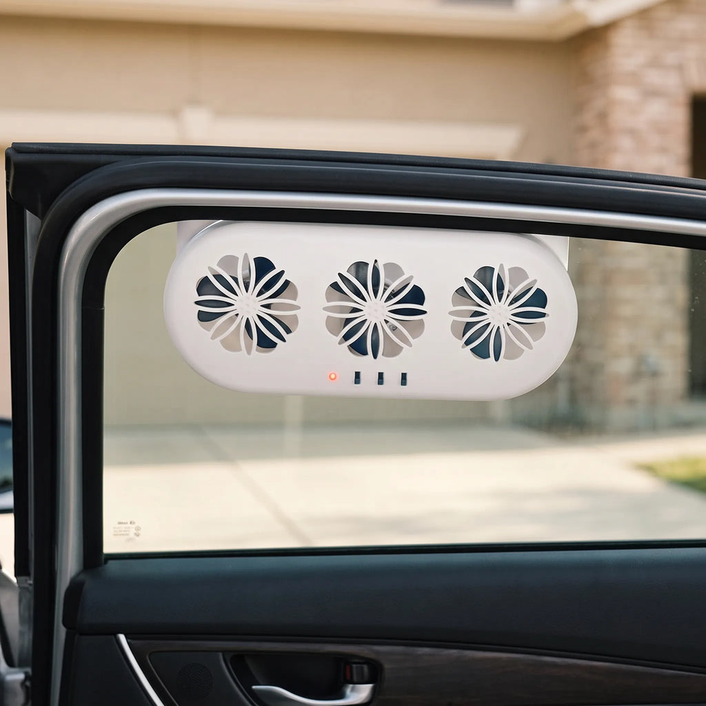 Solar Powered Car Window Fan for Fresh Air and Ventilation