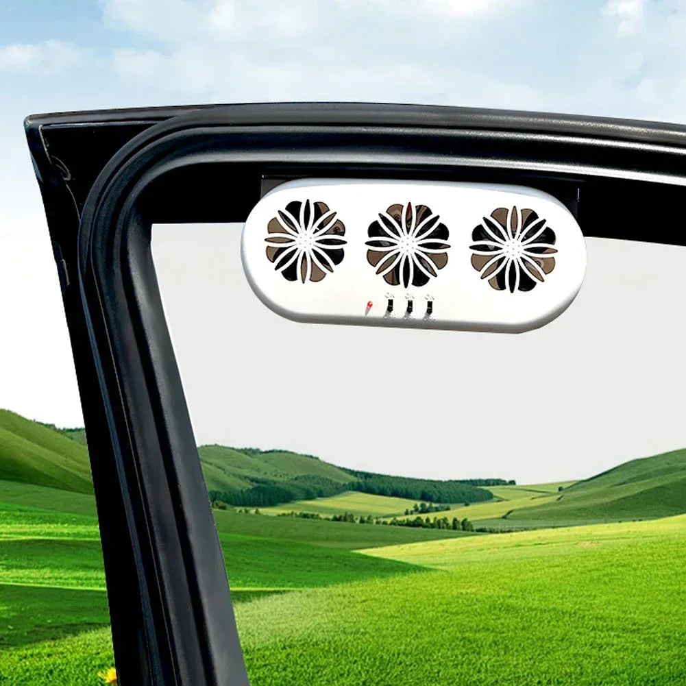 Solar Powered Car Window Fan for Fresh Air and Ventilation