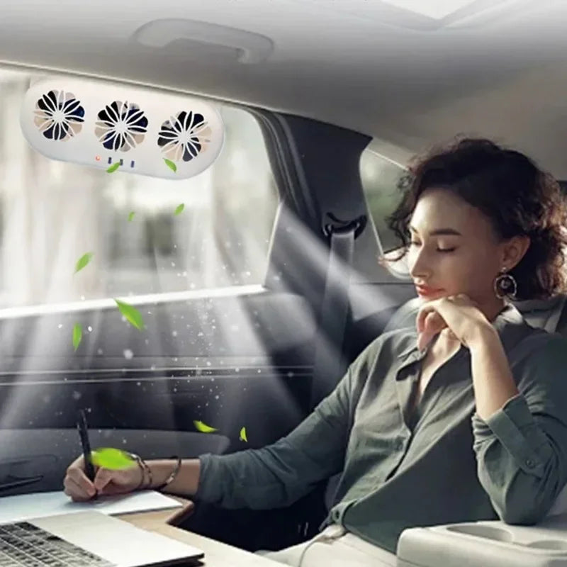 Solar Powered Car Window Fan for Fresh Air and Ventilation