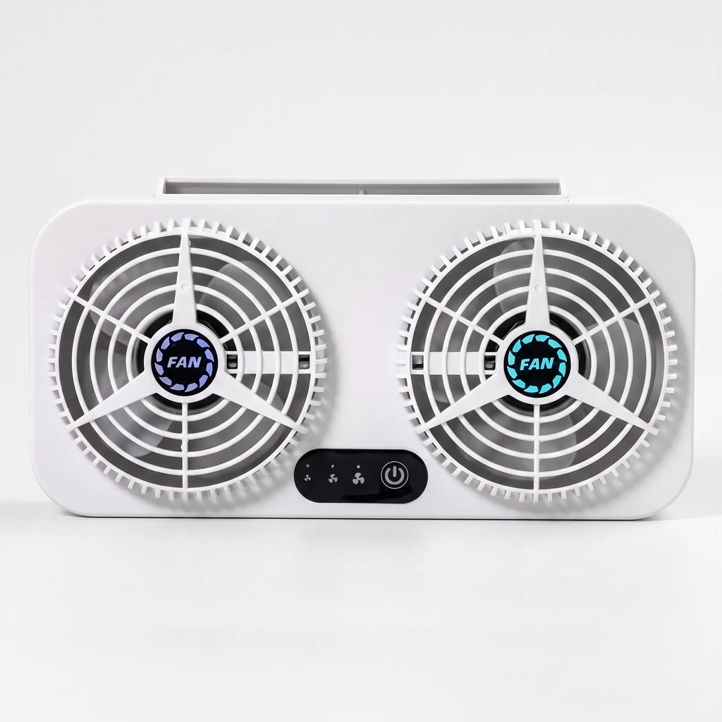 Dual Head Vehicle Window Exhaust Fan for Car Air Circulation