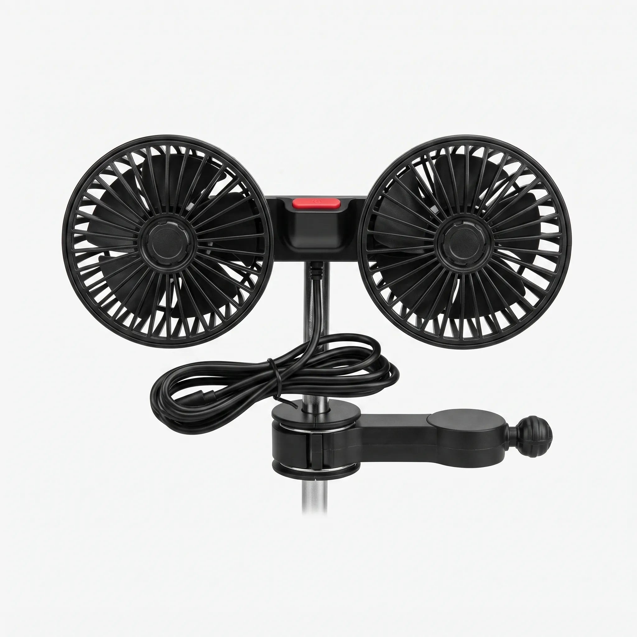 Adjustable Dual Head Car Fan for Vehicle Cooling and Air Circulation