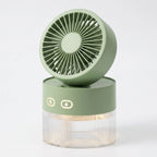 Compact Rechargeable Water Mist Fan for Home and Garden Cooling