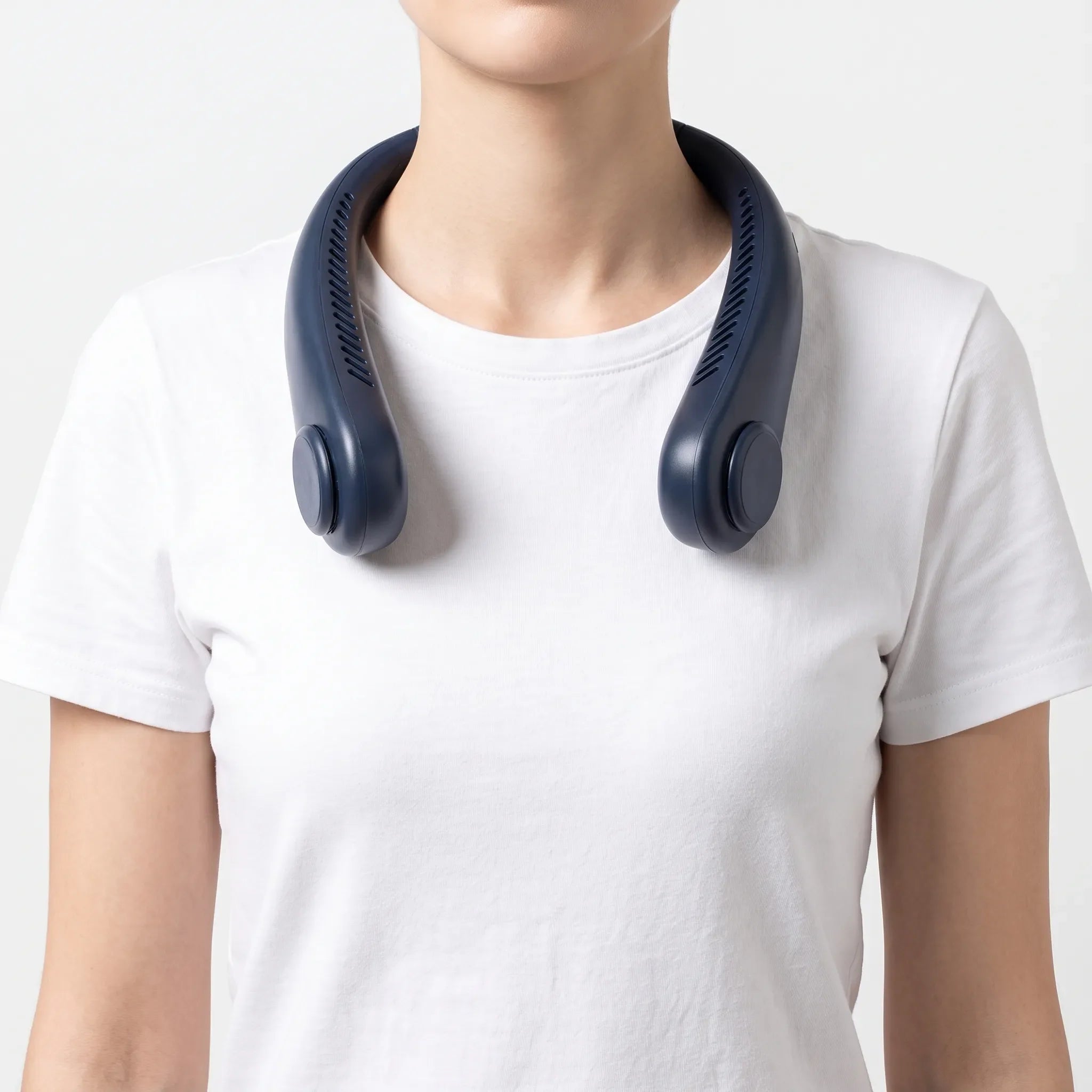 Rechargeable Bladeless Neck Fan Wearable Cooling Device for Personal Use