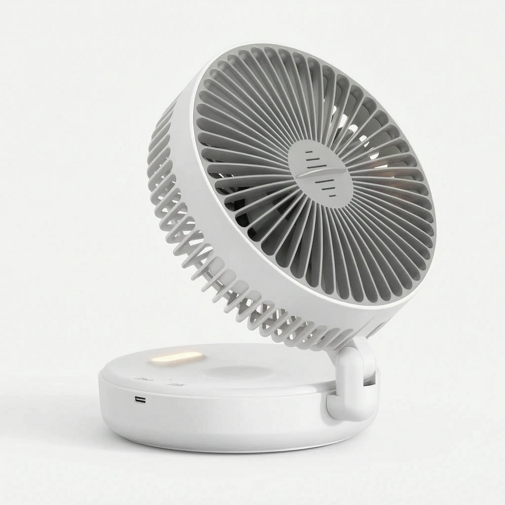 Compact Cordless Night Light Fan for Bedroom and Living Room