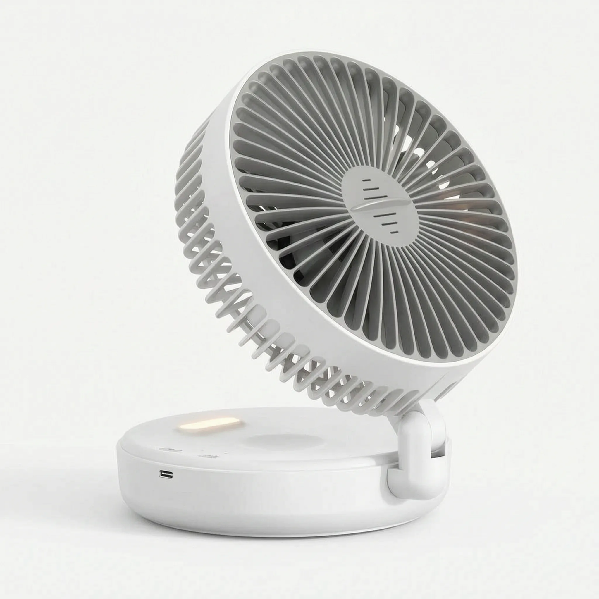 Compact Cordless Night Light Fan for Bedroom and Living Room