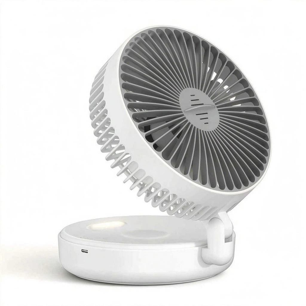Compact Cordless Night Light Fan for Bedroom and Living Room