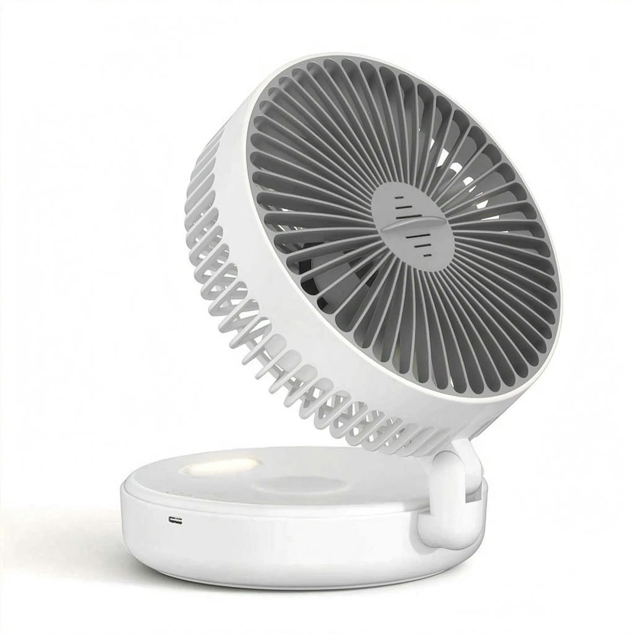 Compact Cordless Night Light Fan for Bedroom and Living Room