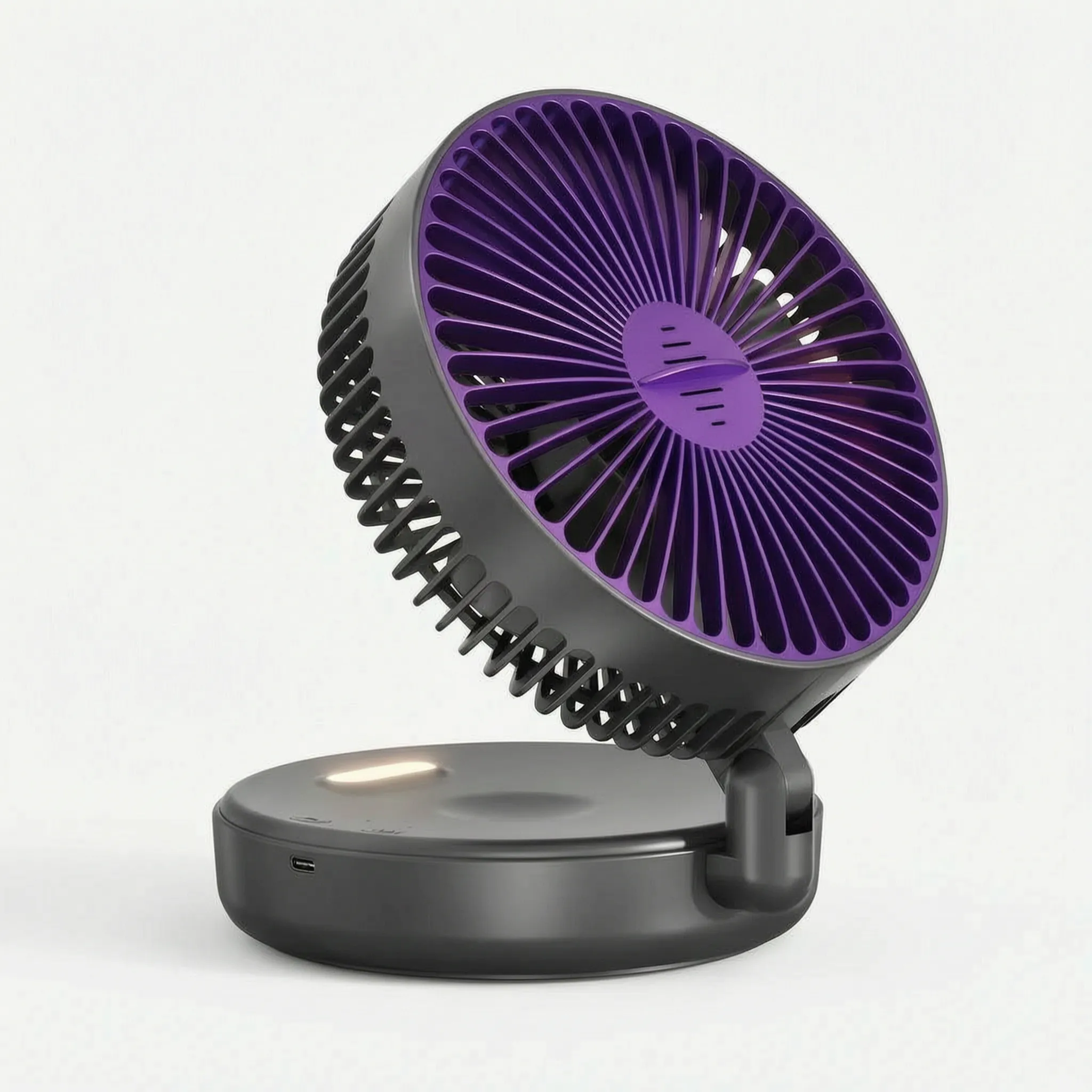 Compact Cordless Night Light Fan for Bedroom and Living Room