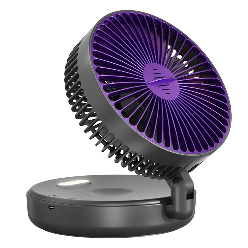 Compact Cordless Night Light Fan for Bedroom and Living Room