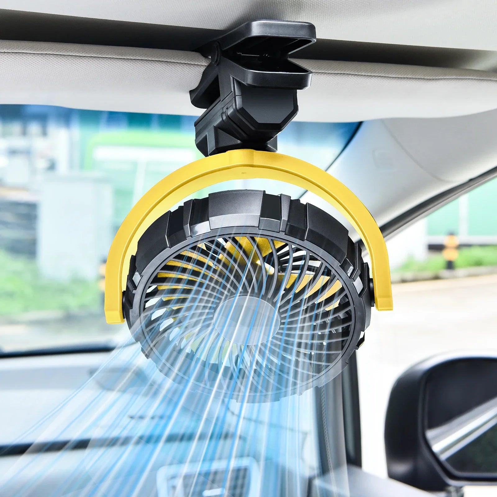 Rechargeable Multi-Angle Car Sun Visor Fan Portable Cooling Solution