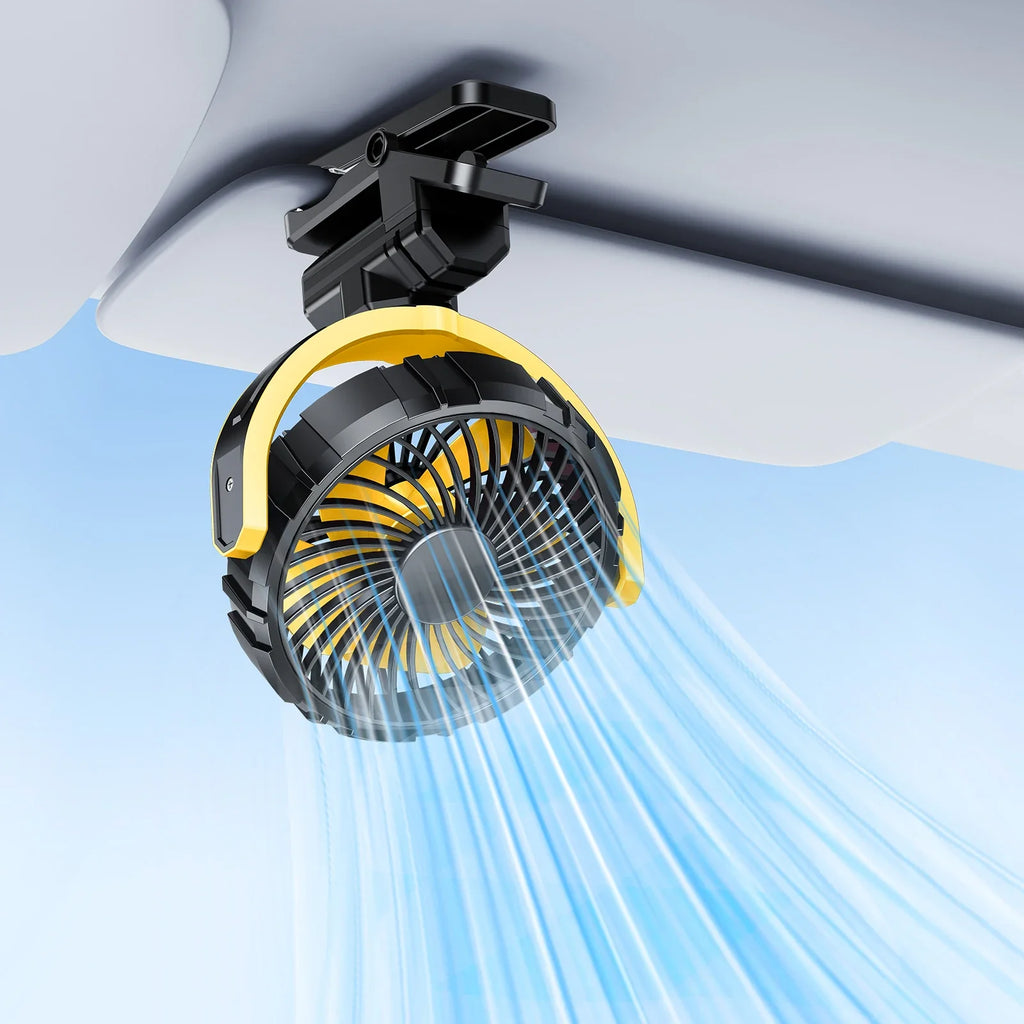 Rechargeable Multi-Angle Car Sun Visor Fan Portable Cooling Solution