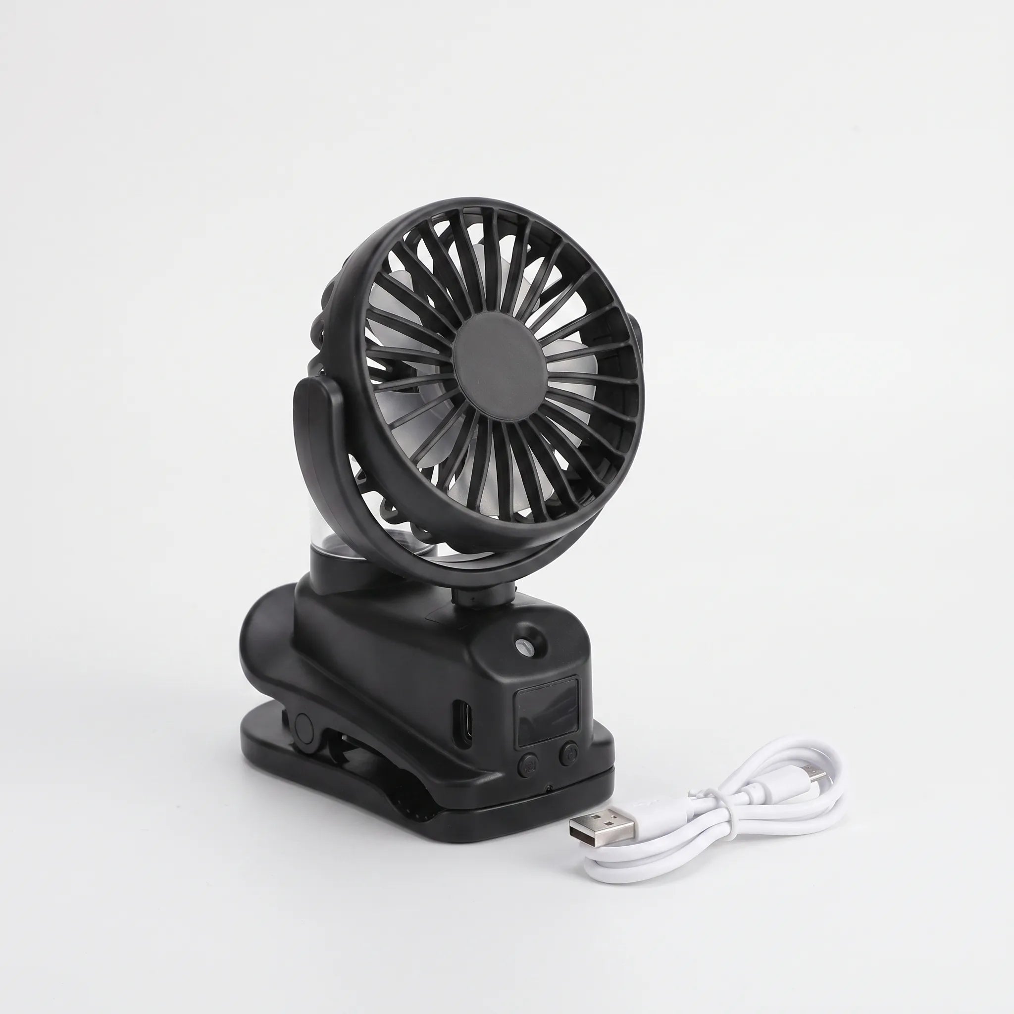 Portable Clip-On Misting Fan for Outdoor Cooling and Comfort