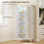 Tall Pantry Cupboard with Motion Sensor LED Light White