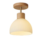 Ailse Natural Wood and Glass LED Ceiling Lamp