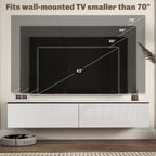 White High Gloss Floating TV Cabinet with 2 Cupboards