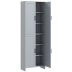 Slim Tall Storage Cupboard with Six-Tier Adjustable Shelving