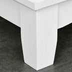 Coastal Sideboard with Wooden Countertop and Storage Drawers White