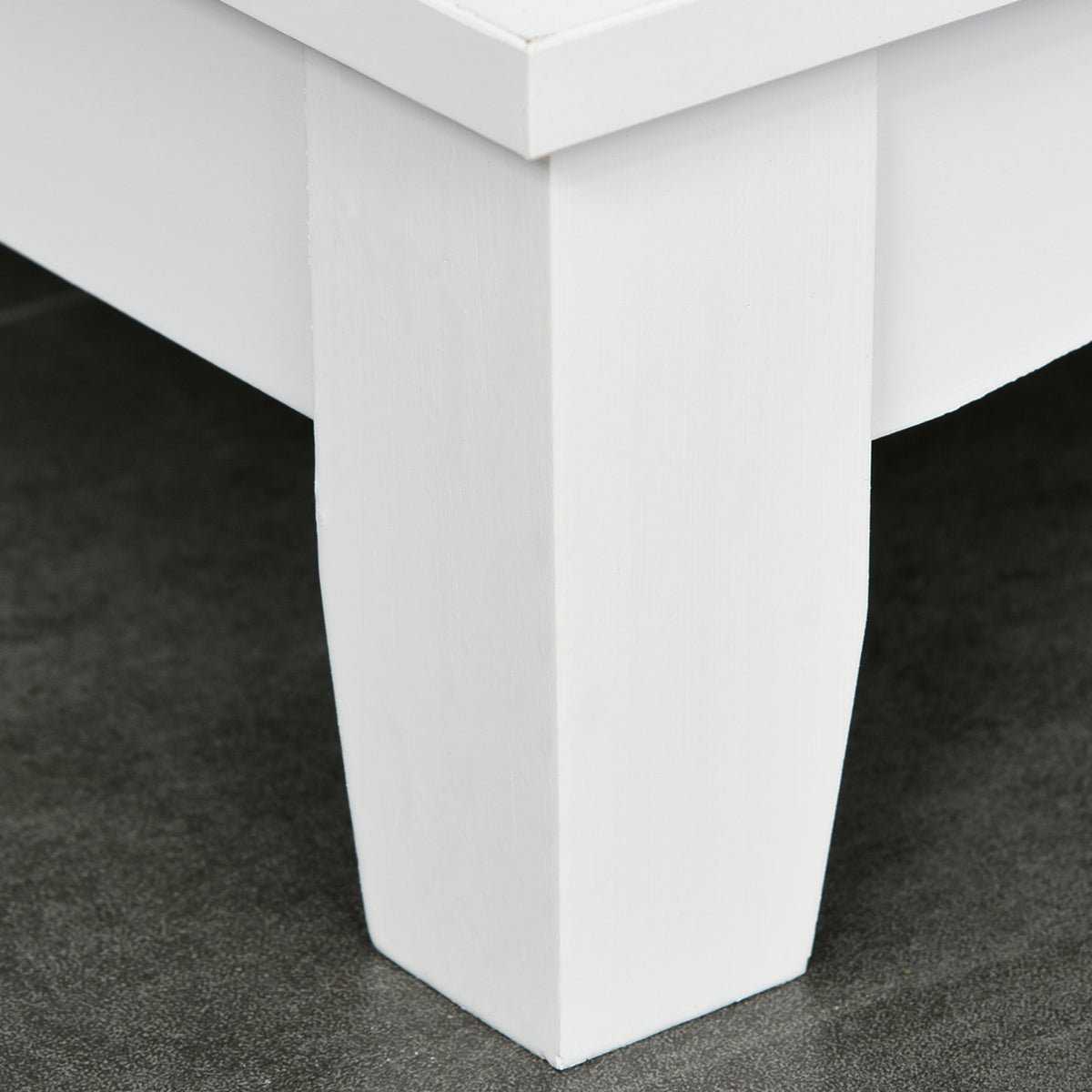 Coastal Sideboard with Wooden Countertop and Storage Drawers White