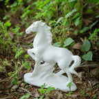 Minimalist White Ceramic Horse Figurine