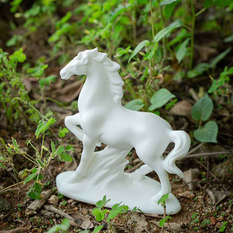 Minimalist White Ceramic Horse Figurine