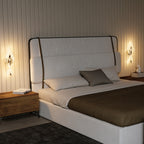 Silver LED spiral wall light, product photo