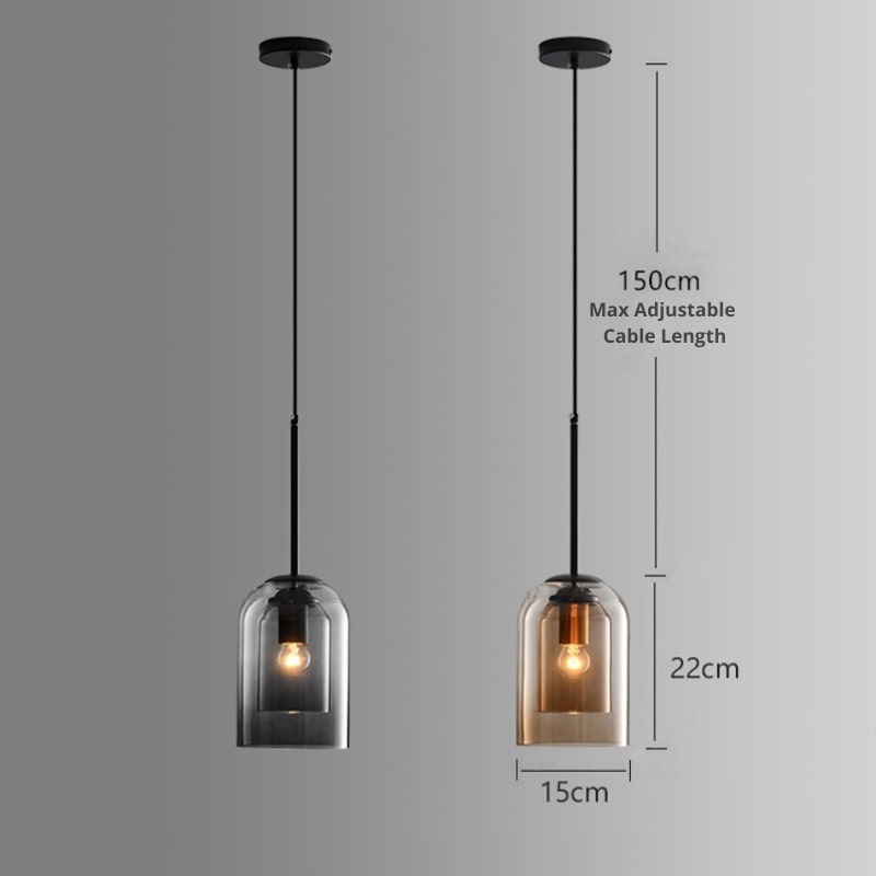 Coloured Glass Pendant Light with Nordic Hanging Design