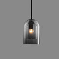 Mica Mid-Century Pendant Lamp with Double Glass Shade