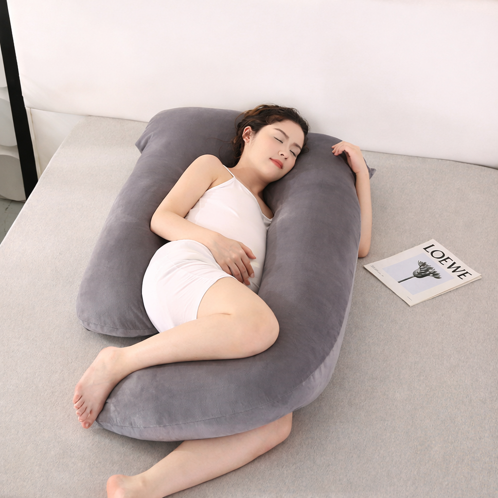 U-Shape Pregnancy Body Pillow for Supported Side Sleeping