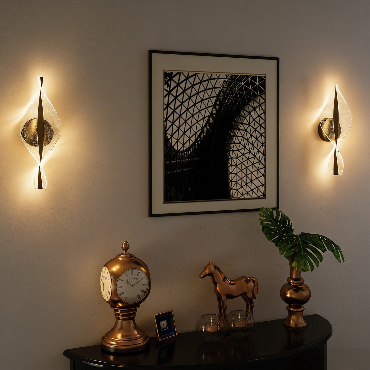 Black LED spiral wall light packaging