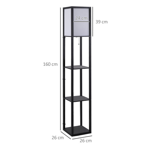 3-Tier Reading Floor Lamp with Shelves