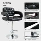 PU Leather Swivel Bar Stool with Backrest and Footrest