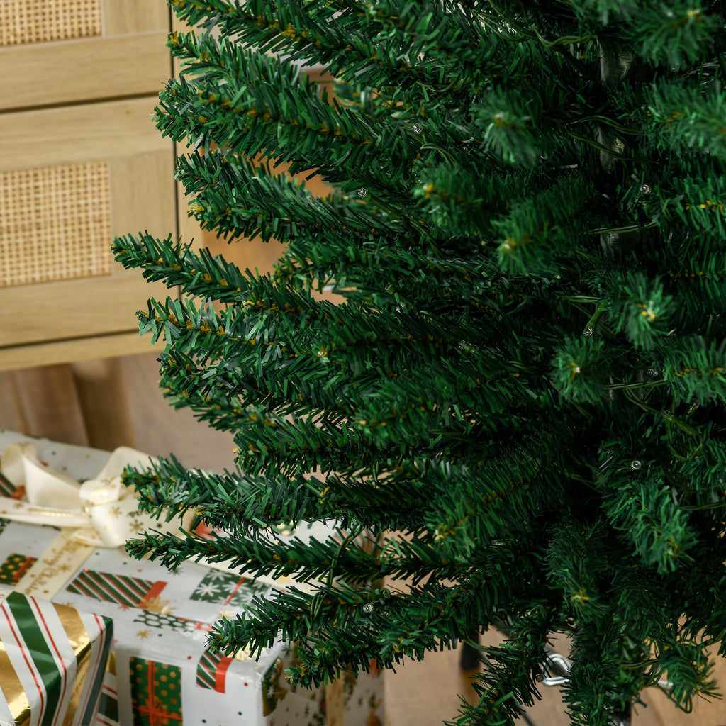 7.5ft Pre-Lit Pencil Shape Christmas Tree with Colourful LED Lights