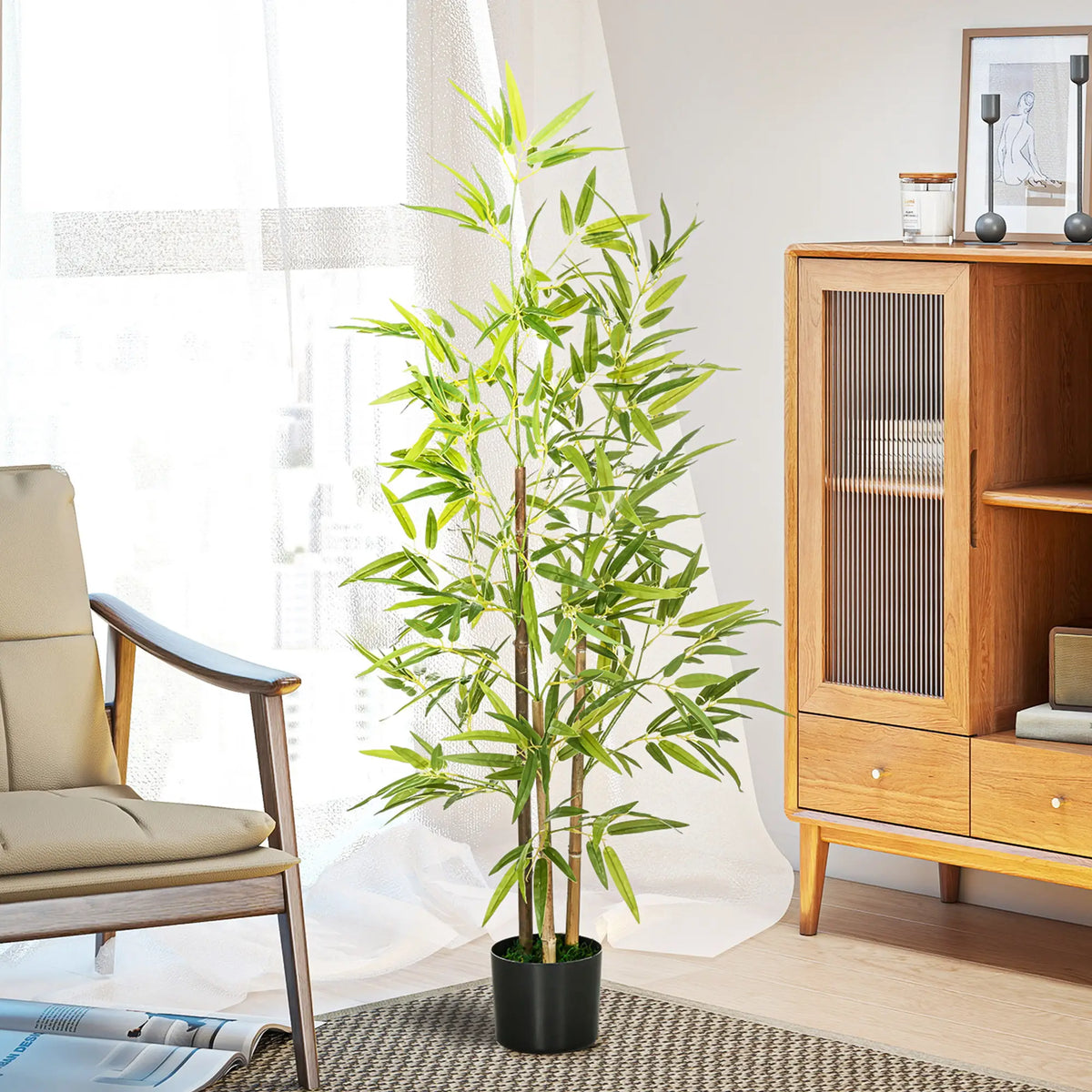 Artificial Bamboo Tree with Pot Indoor Decor
