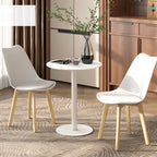 Small Round Bistro Dining Table with Steel Base