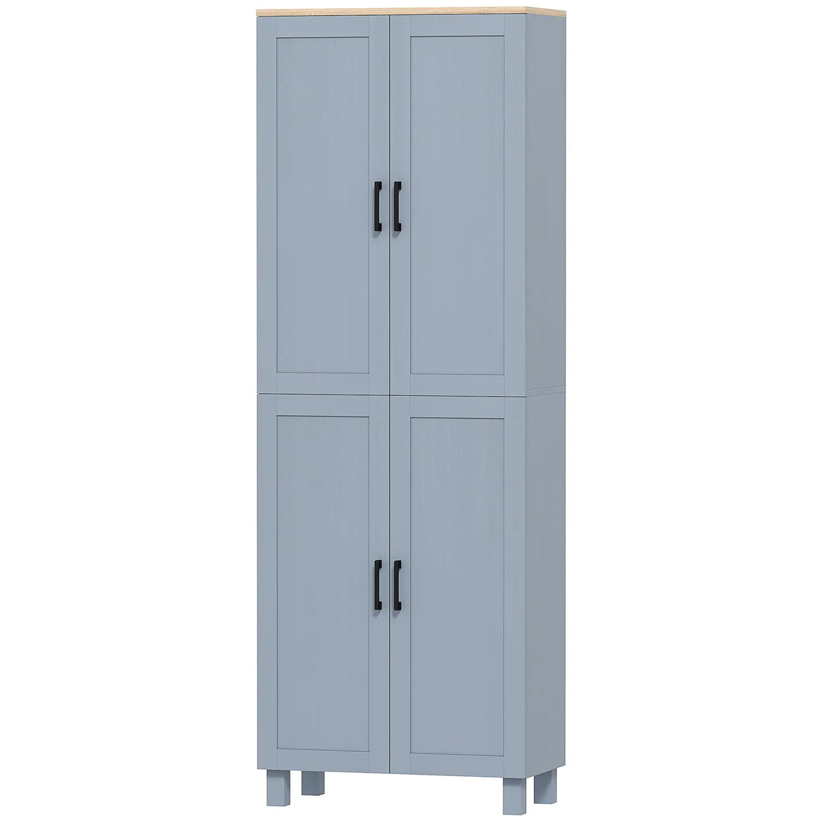 Slim Tall Storage Cupboard with Six-Tier Adjustable Shelving - Dark Grey