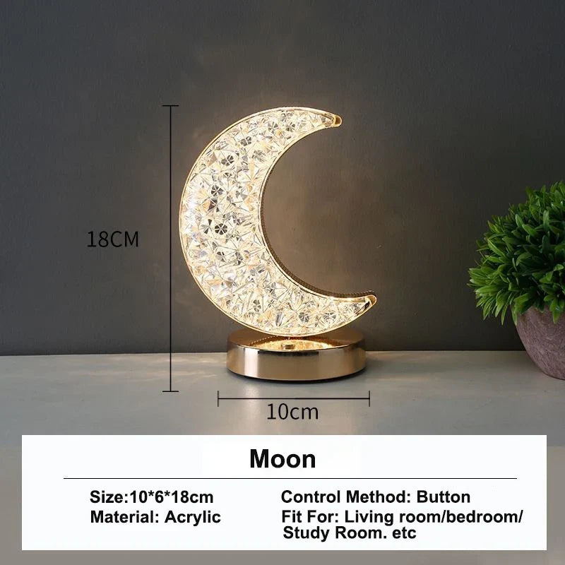 Stellora 3D Crystal LED Night Light with Touch Dimming