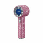 Mini Portable Handheld Fan with LED Lights and Diamond Pattern Design
