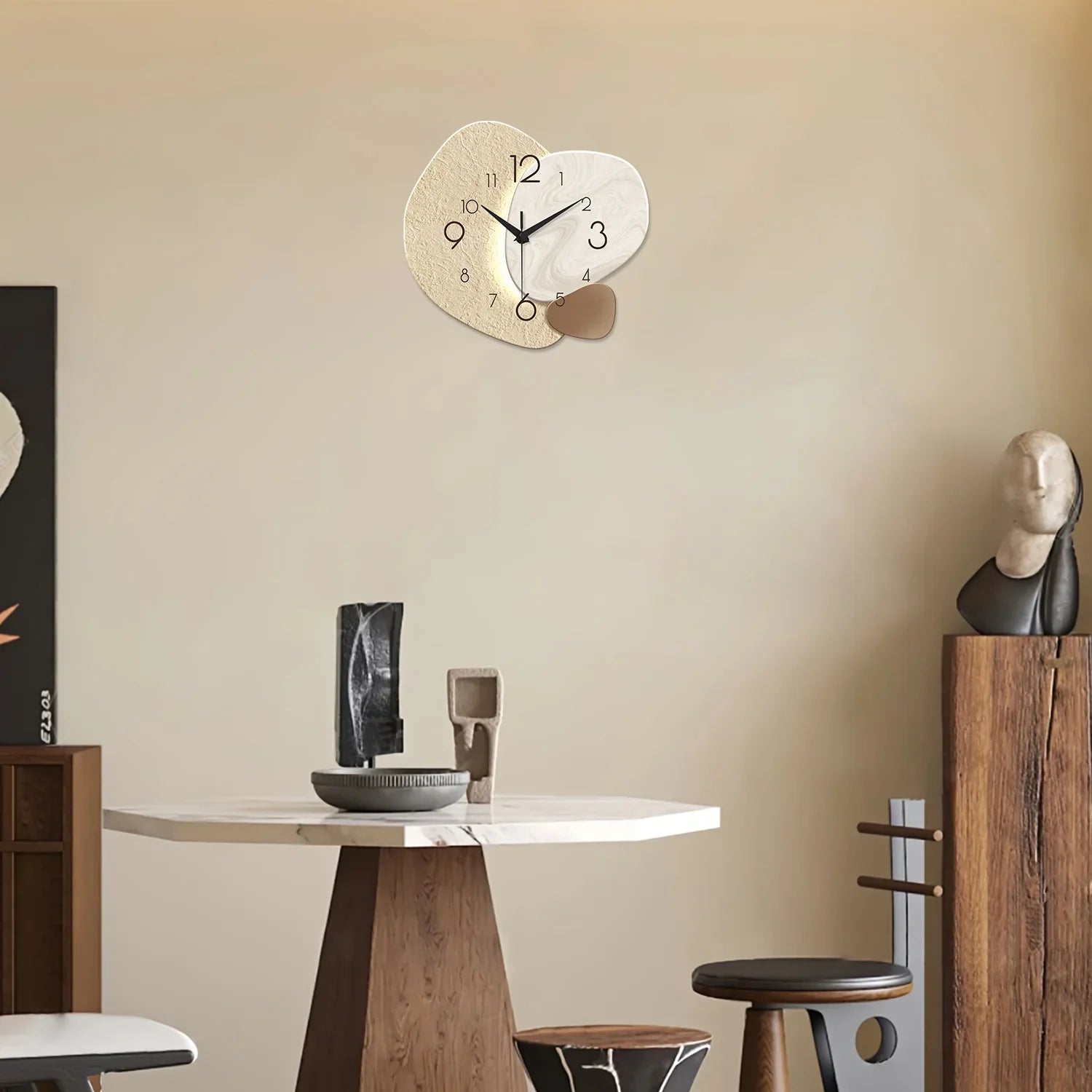 TempoStone Modern Wall Clock with Silent Quartz Movement
