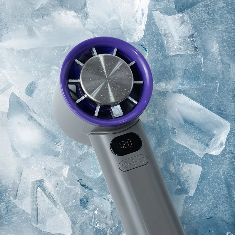 Portable Mini Handheld Fan 3000mAh USB Rechargeable High-Speed Cooling with Digital Display