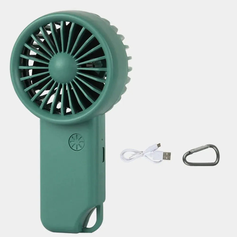 Portable Rechargeable Handheld Fan USB Mini Fan with 500mAh Battery and 3 Speed Settings for Outdoor and Travel Use