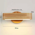 Rotating Wall Lamp with Japanese Wood and Aluminium Design