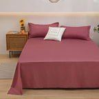 Solid Colour Flat Linen Bed Sheet